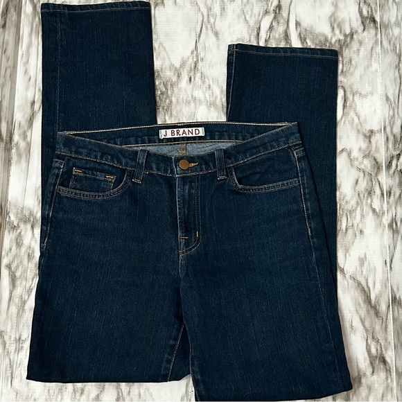 J Brand Blue Straight Leg Jeans Classic Style Dark Wash Made in USA Western - Picture 1 of 13